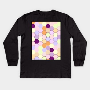 Cute pastel hexagon pattern Kids Long Sleeve T-Shirt